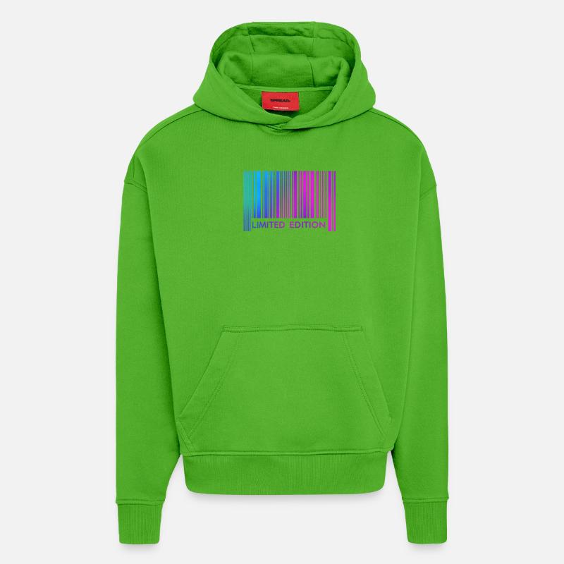 ÉDITION LIMITÉE - CODE-BARRES - Sweat à capuche bio épais oversize fabriqué en UE - Apple Neon