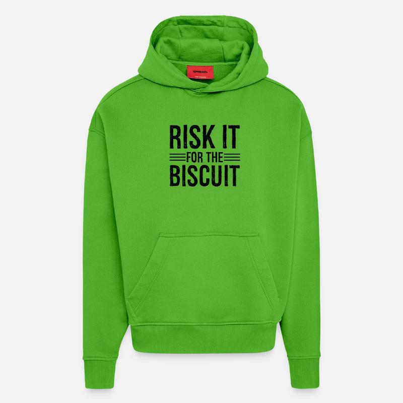 Risquez-le pour le biscuit - Sweat à capuche bio épais oversize fabriqué en UE - Apple Neon