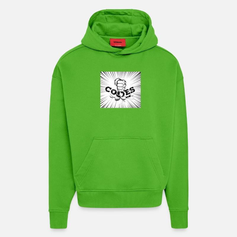 CASSER LES CODES - Sweat à capuche bio épais oversize fabriqué en UE - Apple Neon