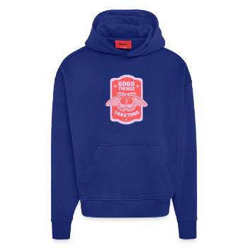 Geduld & Wachstum – Ästhetisches Motiv - Hoodie- made by SPREAD  - Iconic Blue - Vorne