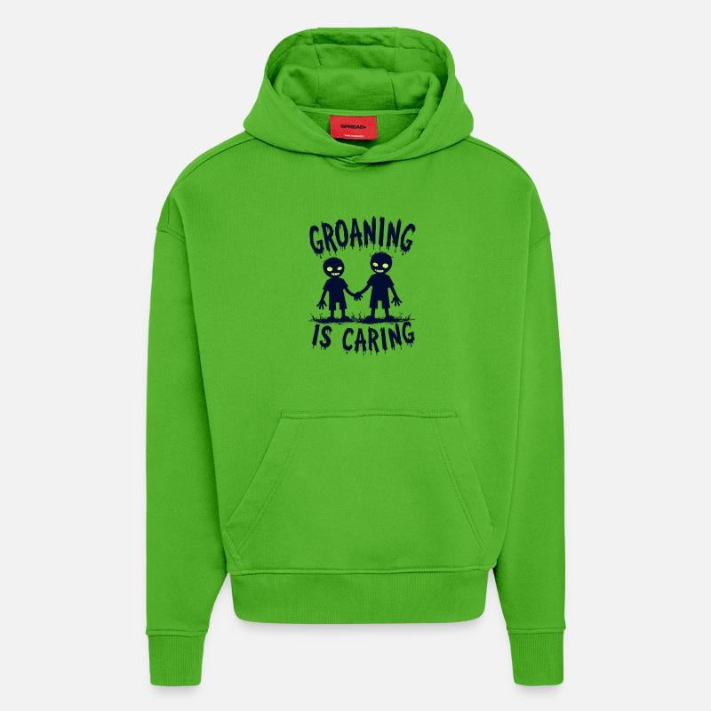 Gémissement, c’est de l’humour zombie bienveillant - Sweat à capuche bio épais oversize fabriqué en UE - Apple Neon
