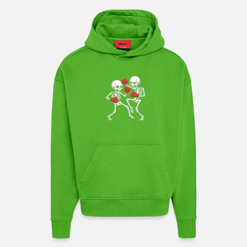 Skelettboxer Duell - Hoodie- made by SPREAD  - Apple Neon