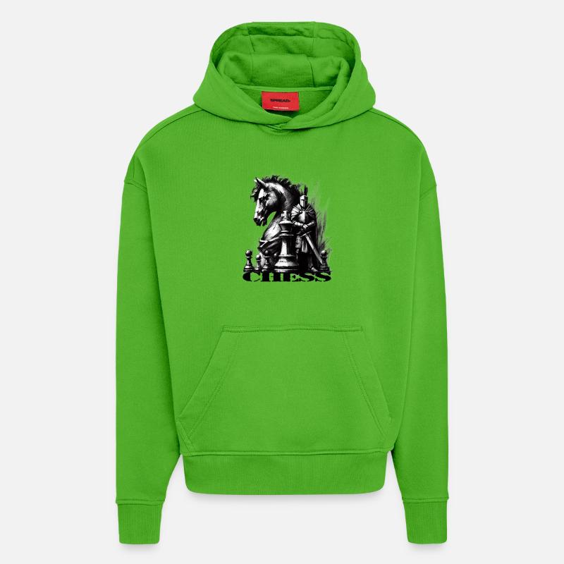 Échecs - Sweat à capuche bio épais oversize fabriqué en UE - Apple Neon