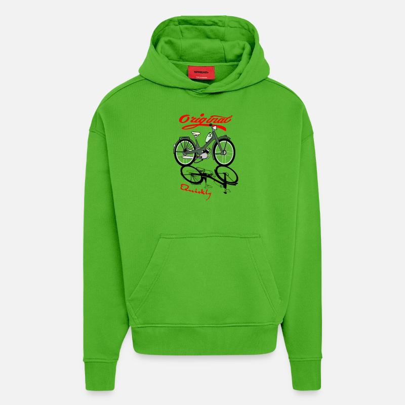 NSU Rapidement Cyclomoteur Culte - Sweat à capuche bio épais oversize fabriqué en UE - Apple Neon