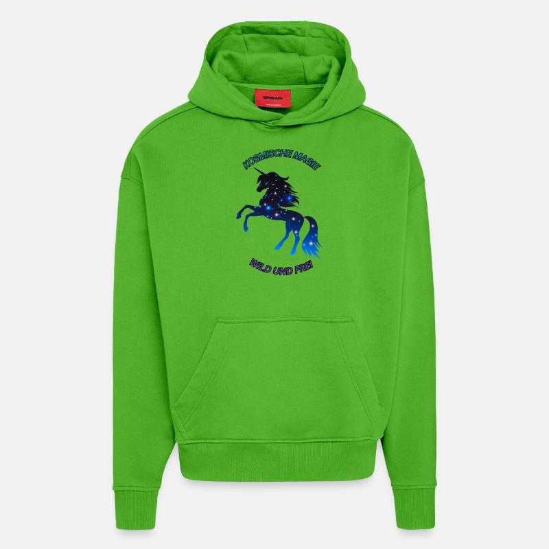 Kosmisches Einhorn - Hoodie- made by SPREAD  - Apple Neon