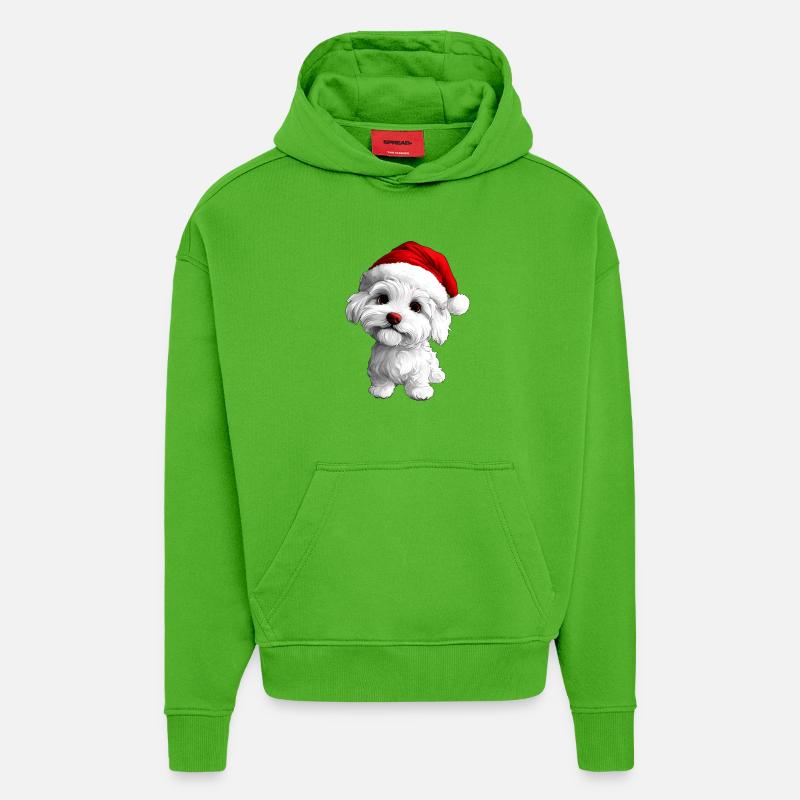 Noël chiot - Sweat à capuche bio épais oversize fabriqué en UE - Apple Neon