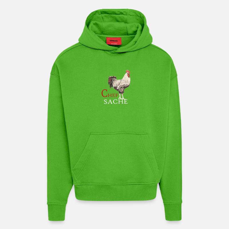 Conception de robinets de chef - Sweat à capuche bio épais oversize fabriqué en UE - Apple Neon