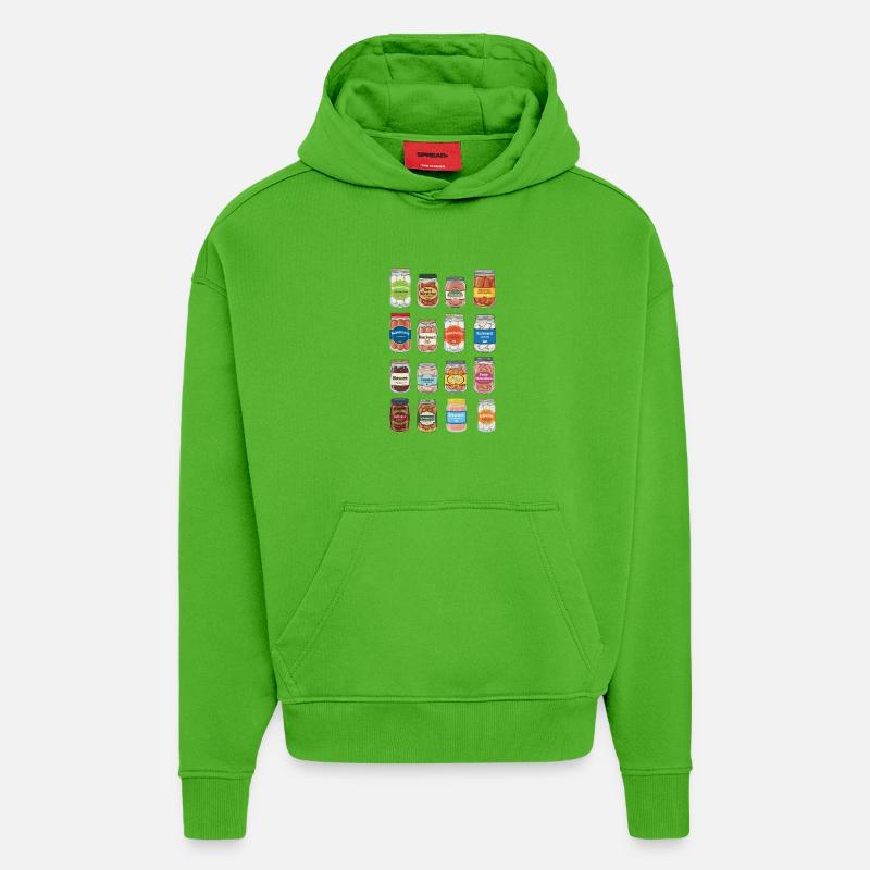 Des saucisses dans un bocal - Sweat à capuche bio épais oversize fabriqué en UE - Apple Neon