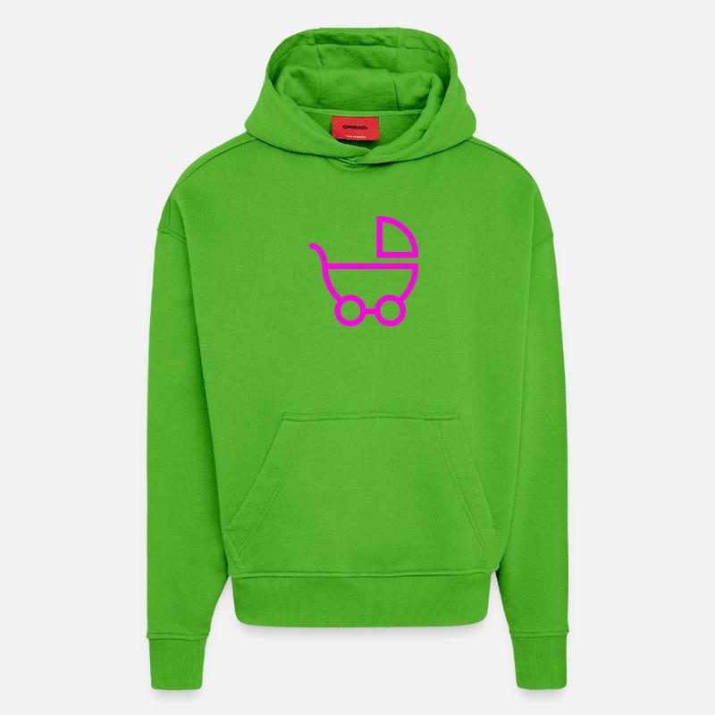landau - Sweat à capuche bio épais oversize fabriqué en UE - Apple Neon