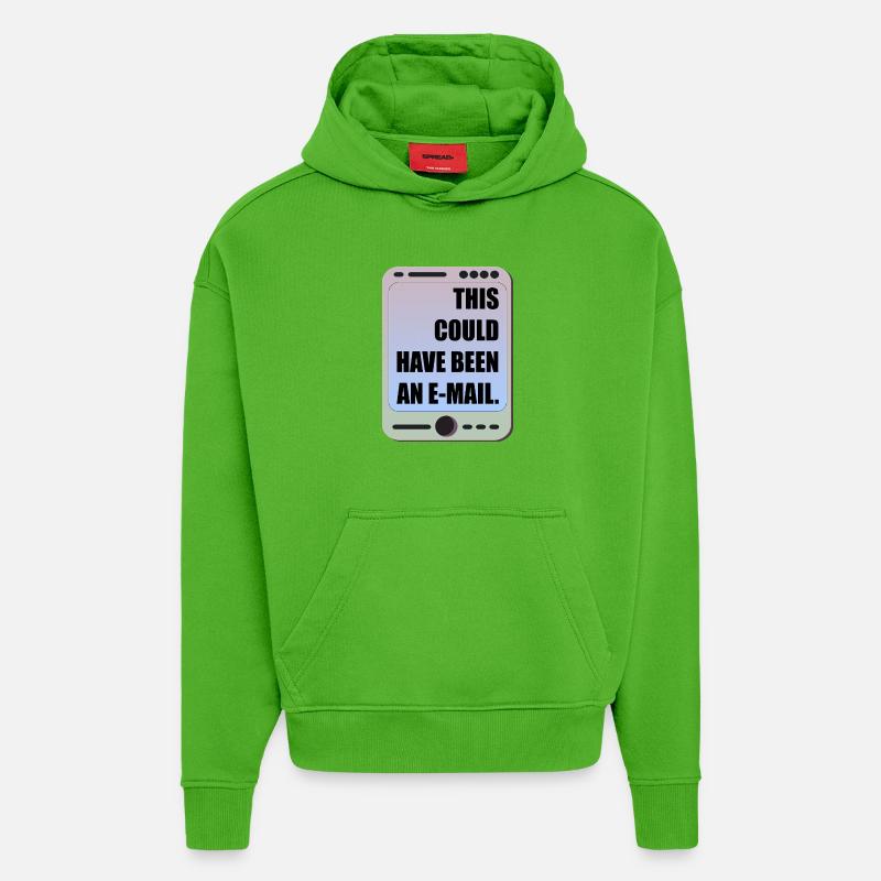 E-MAIL DE RÉUNION DE BUREAU DRÔLE - Sweat à capuche bio épais oversize fabriqué en UE - Apple Neon