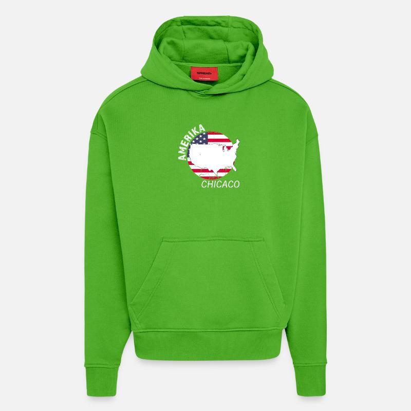 Chicaco - Sweat à capuche bio épais oversize fabriqué en UE - Apple Neon