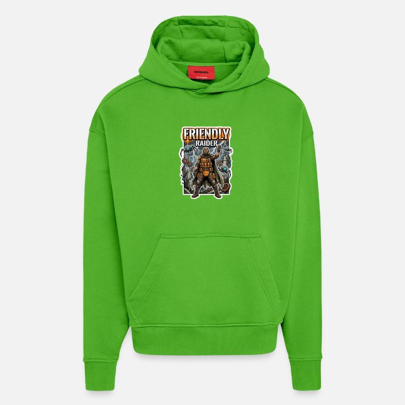 Friendly Raider - Sweat à capuche bio épais oversize fabriqué en UE - Apple Neon