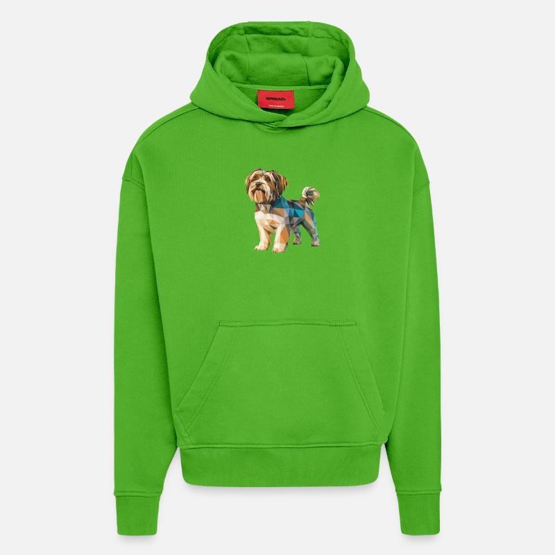Shih Tzu - Cooles Low-Poly-Logo - Hoodie- made by SPREAD  - Apple Neon