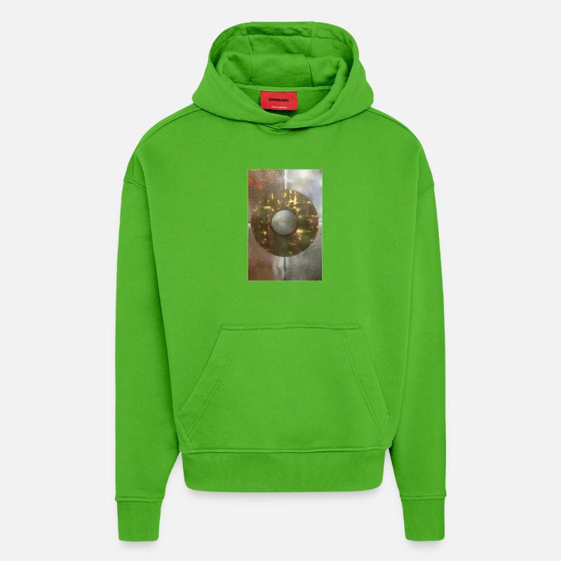 4Elemente - Sweat à capuche bio épais oversize fabriqué en UE - Apple Neon