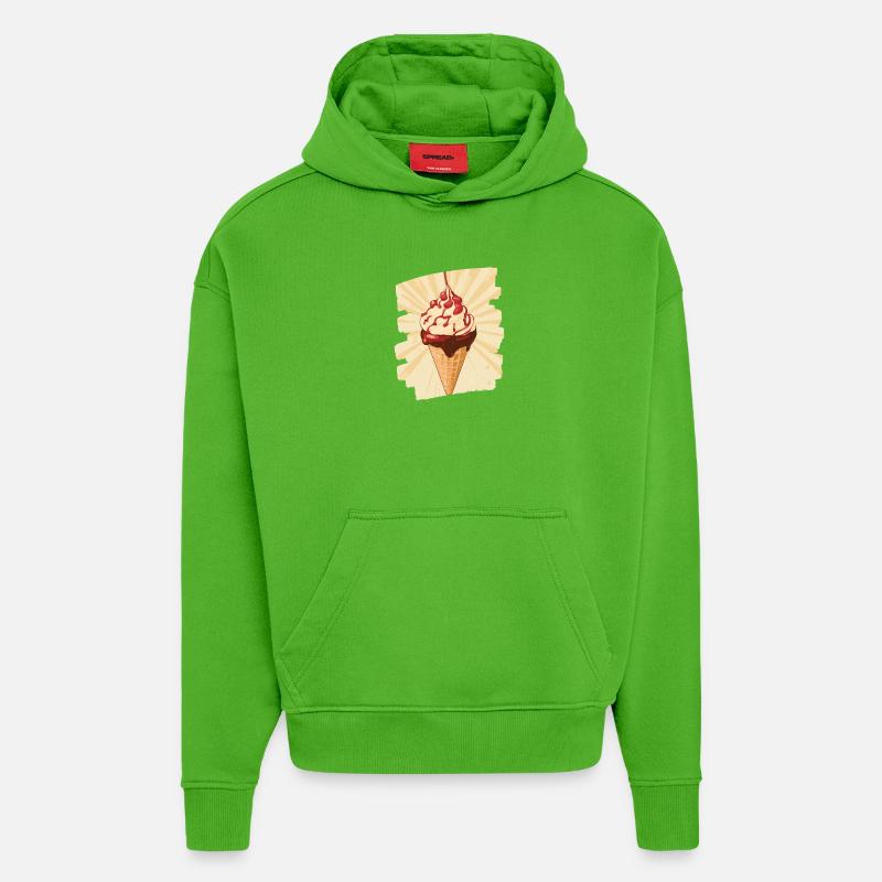 Eiscreme Eis - Hoodie- made by SPREAD - Apple Neon