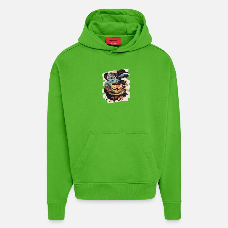 Café Café Amateurs de café - Sweat à capuche bio épais oversize fabriqué en UE - Apple Neon