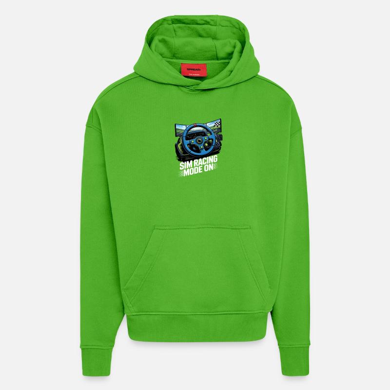 Mod de simulation de course - Sweat à capuche bio épais oversize fabriqué en UE - Apple Neon