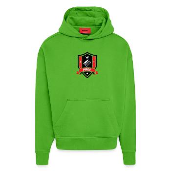 Blason Académique Professeur Couronne  - Sweat à capuche bio épais oversize fabriqué en UE - Apple Neon - Devant