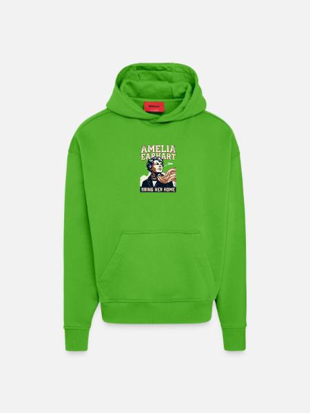 Amelia Earhart – Bring Her Home - Hoodie- made by SPREAD  - Apple Neon