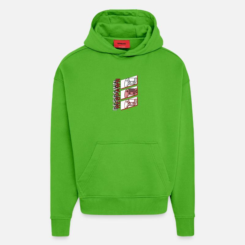 Réapparition - Sweat à capuche bio épais oversize fabriqué en UE - Apple Neon
