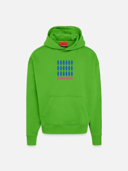 Cousins Beach – Surfboard - Hoodie- made by SPREAD  - Apple Neon