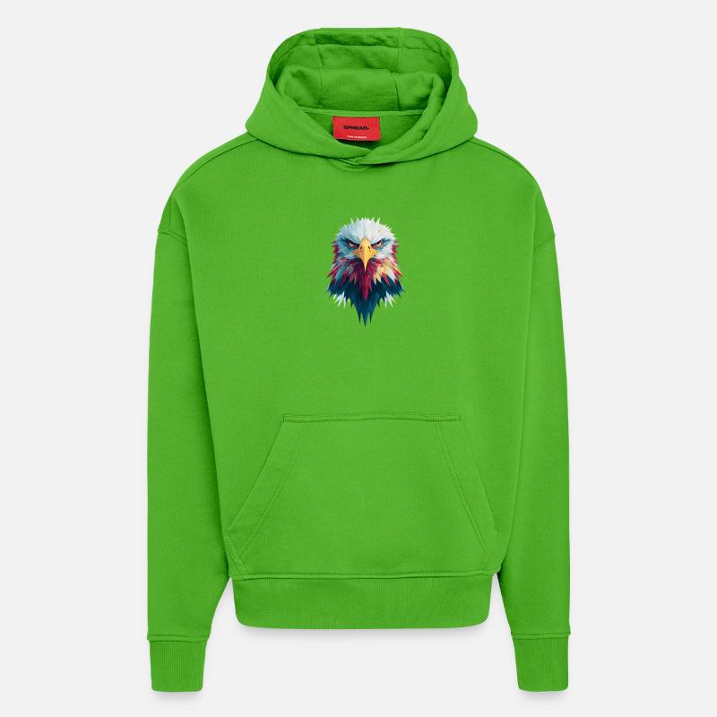 Impressive eagle piercing gaze - Hoodie- made by SPREAD  - Apple Neon