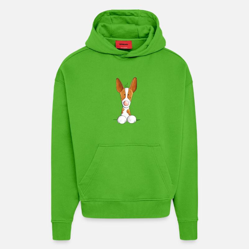 Neugieriger Podenco - Hoodie- made by SPREAD  - Apple Neon