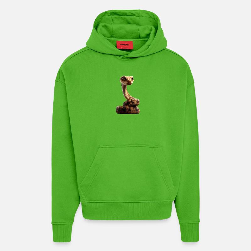 Schlange Python Kobra Klapperschlange Schlangen - Hoodie- made by SPREAD  - Apple Neon