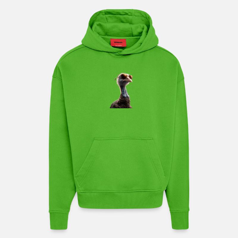 Dinde Poules Oiseaux Dinde - Sweat à capuche bio épais oversize fabriqué en UE - Apple Neon