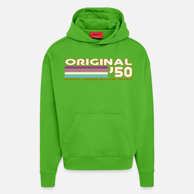 1950 - Sweat à capuche bio épais oversize fabriqué en UE - Apple Neon