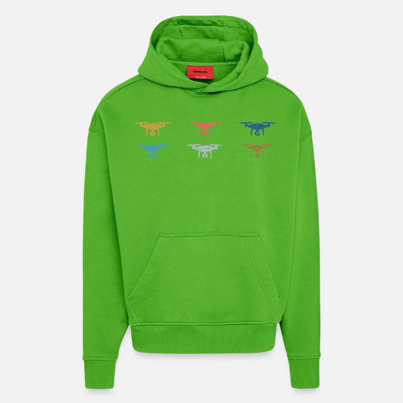 Heartbeat Drone Drones - Hoodie- made by SPREAD  - Apple Neon
