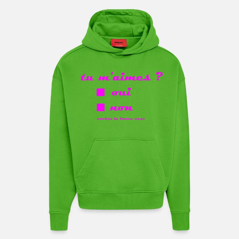 tu_m-aimes - Sweat à capuche bio épais oversize fabriqué en UE - Apple Neon