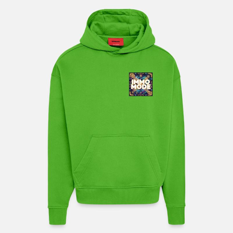 Mode Immo activé - Immobilier avec passion - Sweat à capuche bio épais oversize fabriqué en UE - Apple Neon