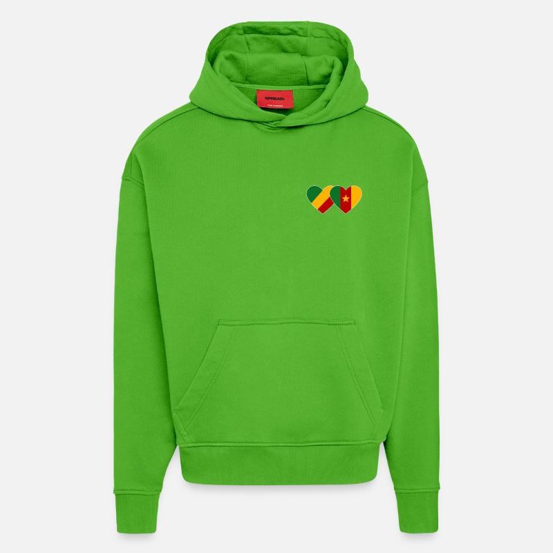 Congo Cameroon Flag - Hoodie- made by SPREAD  - Apple Neon