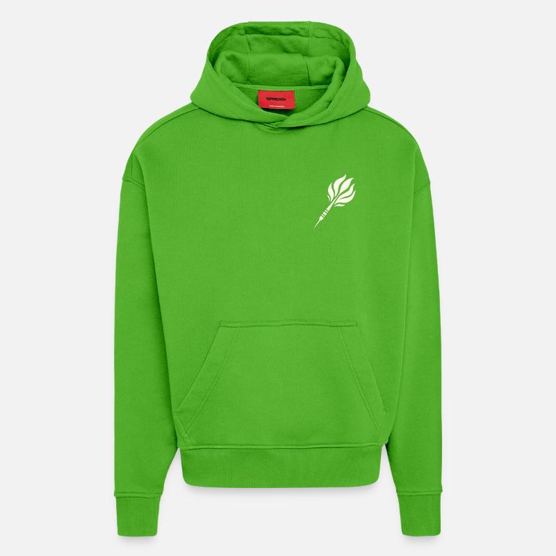 Conception de flamme de fléchette - Sweat à capuche bio épais oversize fabriqué en UE - Apple Neon