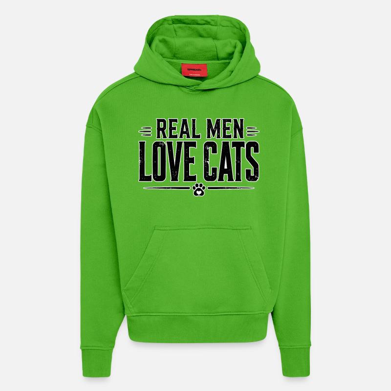 Echte Männer Lieben Katzen - Hoodie- made by SPREAD  - Apple Neon