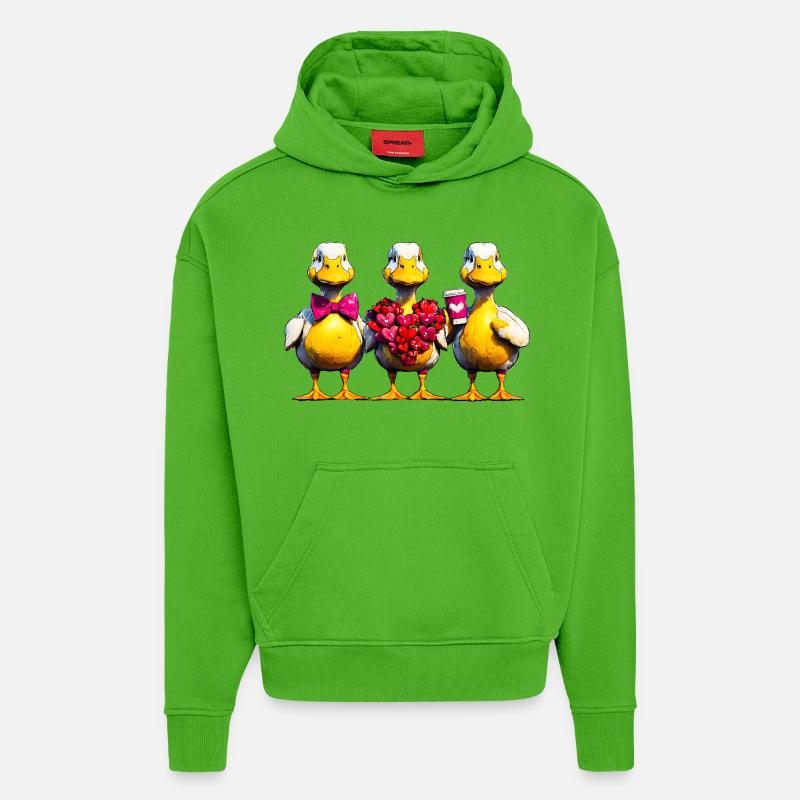 Herzducks Trio: Liebe in Gelb - Hoodie- made by SPREAD  - Apple Neon