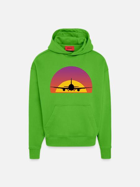 Flugreisen - Hoodie- made by SPREAD  - Apple Neon