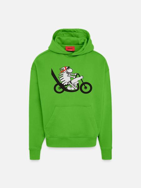 Motorradfahrer Schaf - Hoodie- made by SPREAD  - Apple Neon