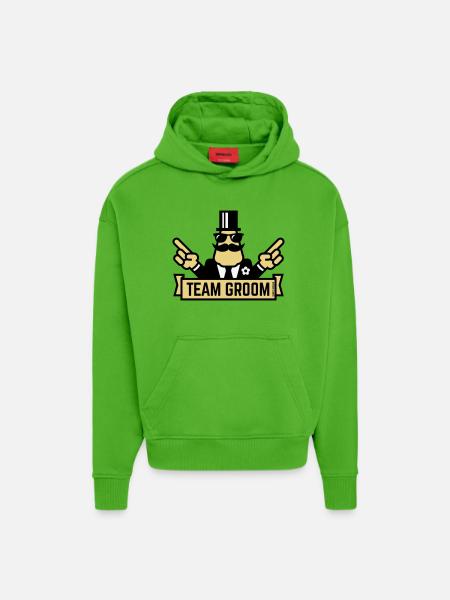 Team Groom (Pointing Stag Night Bachelor Party 3C) - Hoodie- made by SPREAD  - Apple Neon