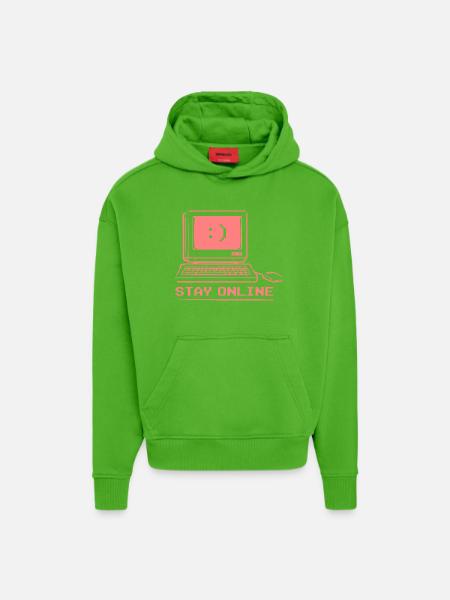 Stay Online Retro Computer - Hoodie- made by SPREAD - Apple Neon