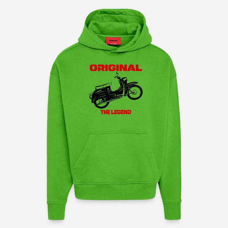 Cyclomoteur Simson Schwalbe RDA - Sweat à capuche bio épais oversize fabriqué en UE - Apple Neon