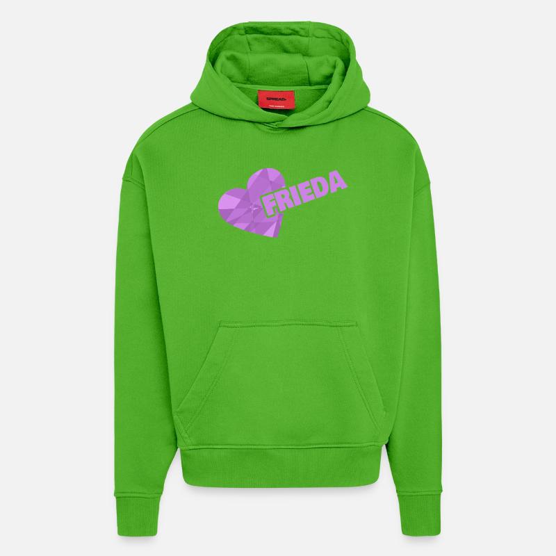 Frieda comme une couronne - Sweat à capuche bio épais oversize fabriqué en UE - Apple Neon