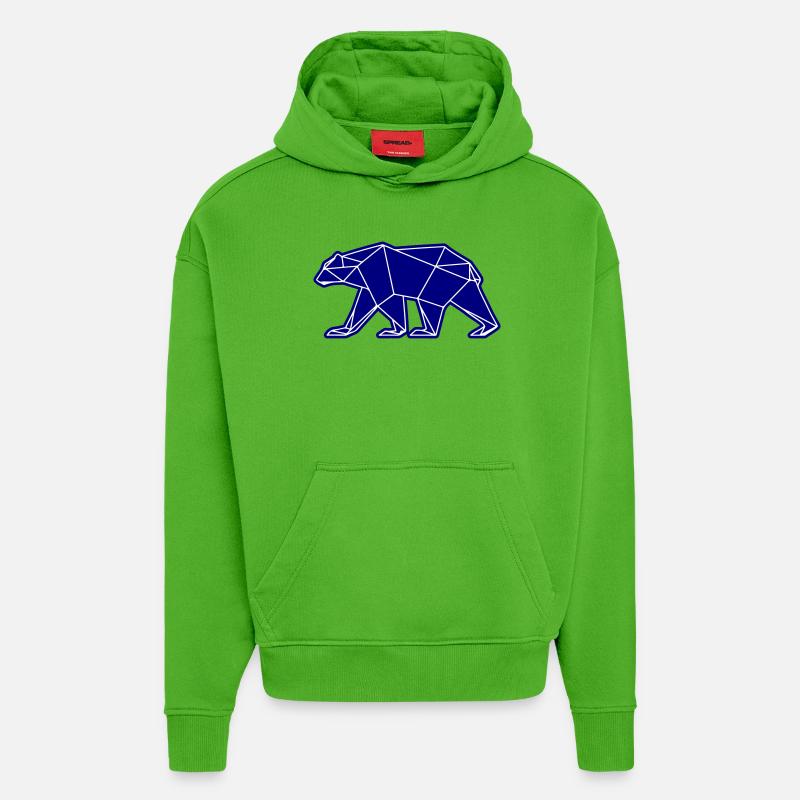 Eisbär Polar Bär Polygon Symbol - Hoodie- made by SPREAD  - Apple Neon