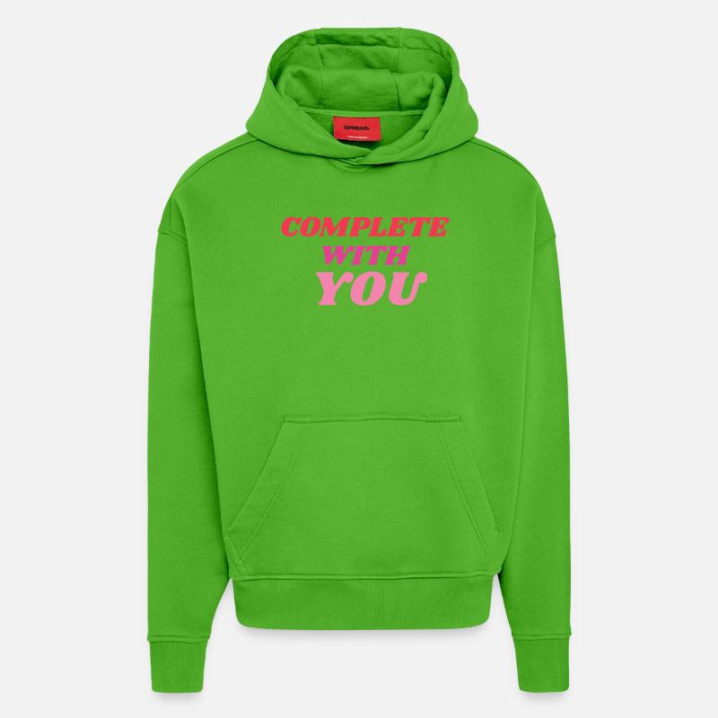 Déclaration romantique complète avec vous - Sweat à capuche bio épais oversize fabriqué en UE - Apple Neon