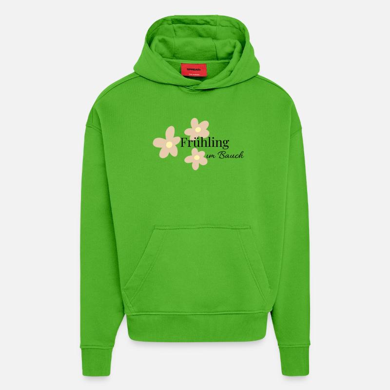 Printemps dans le ventre - Sweat à capuche bio épais oversize fabriqué en UE - Apple Neon