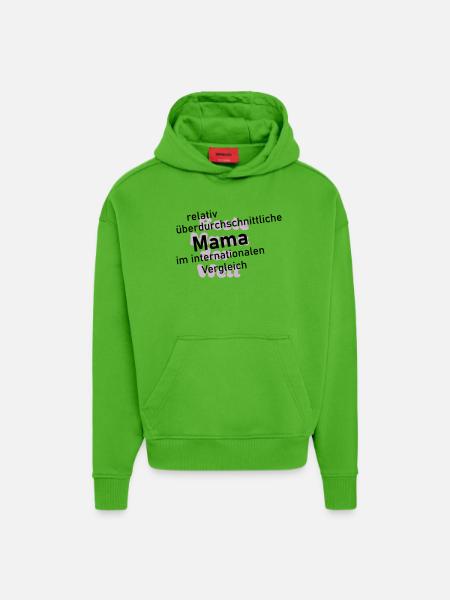 überdurchschnittliche mama - Hoodie- made by SPREAD - Apple Neon