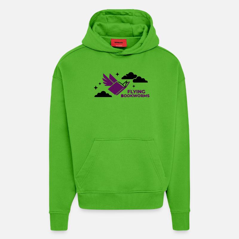 Fliegendes Buch Vogel Lesen - Hoodie- made by SPREAD  - Apple Neon