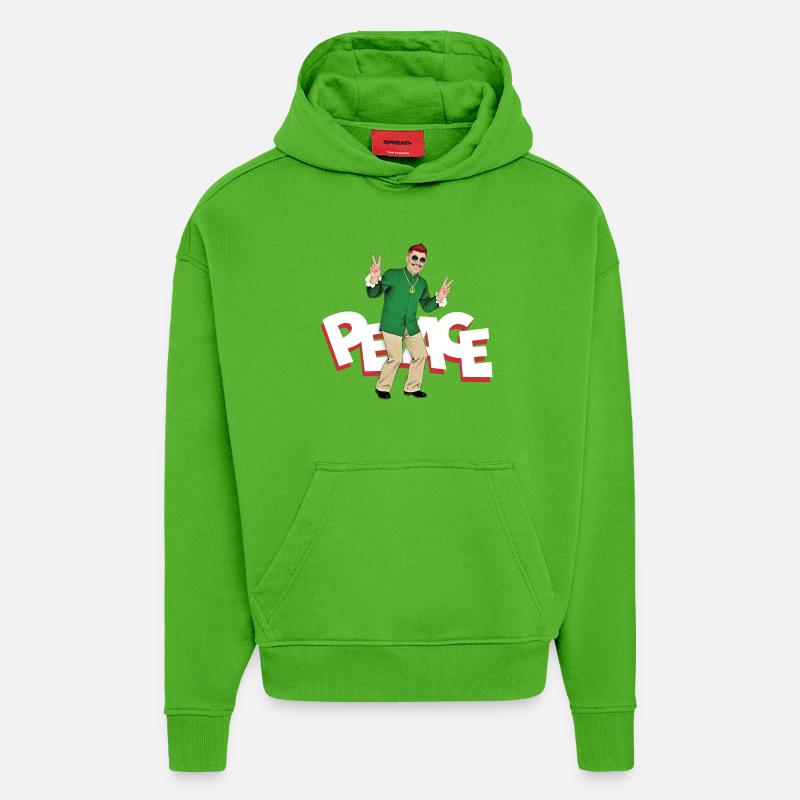 PEACE MAN – nette Leute - Hoodie- made by SPREAD  - Apple Neon