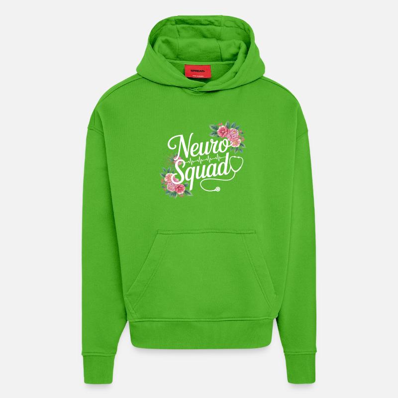 Neuro Squad Florale Medics - Hoodie- made by SPREAD  - Apple Neon